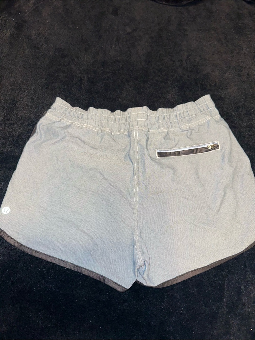 Lululemon athletica Light Gray Athletic Shorts with Reflective Zip Pocket no